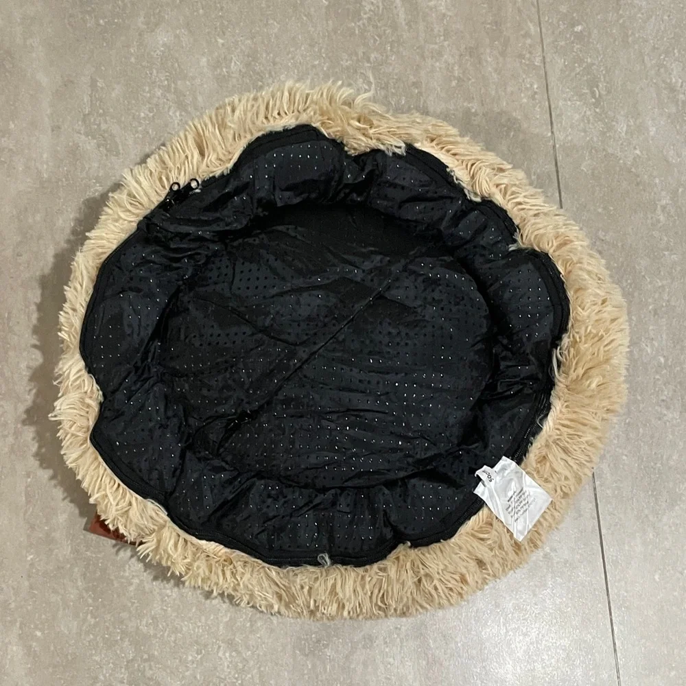 Mr. Fluffy Bed Cozy Cream Dog Bed small!